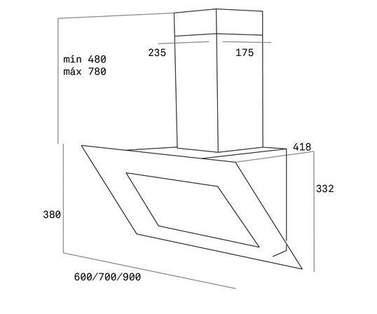 Teka TVT 90 Duvar Tipi Davlumbaz Siyah 90 cm
