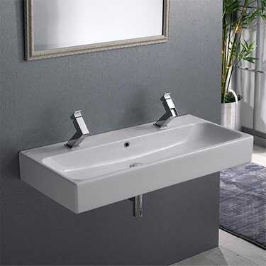 Pinto Eterjerli lavabo 100CM ÇİFT BATARYA