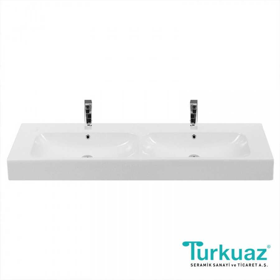 Pinto Eterjerli lavabo 100CM ÇİFT BATARYA