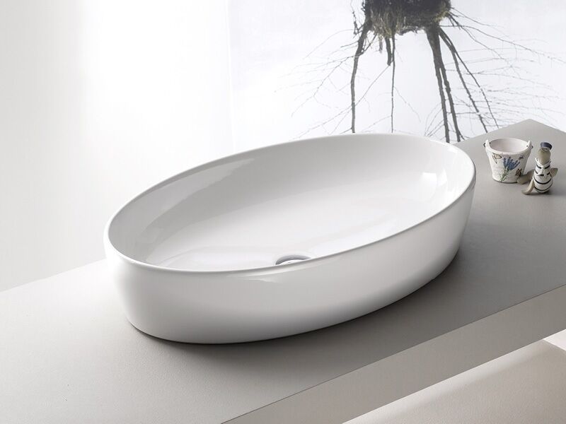 076500 Tezgah Üstü One Lavabo 67x42cm Batarya Delikli