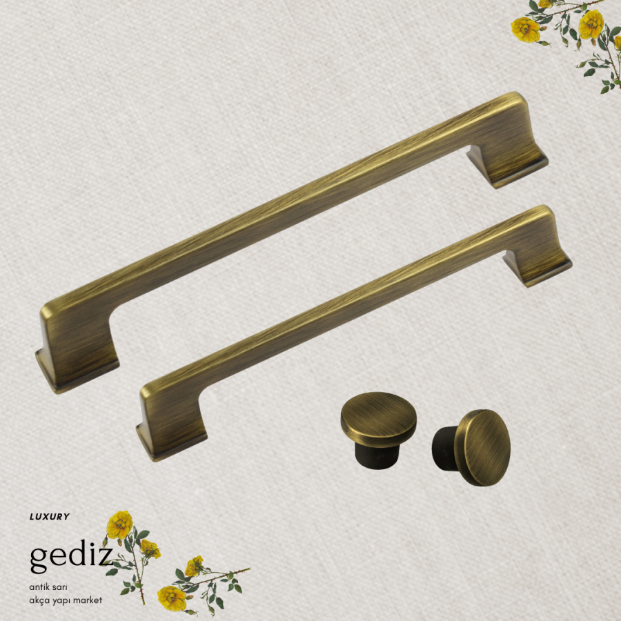 Erkul 2503-Gediz 224 mm Mat Antik Sarı Mobilya Kulp