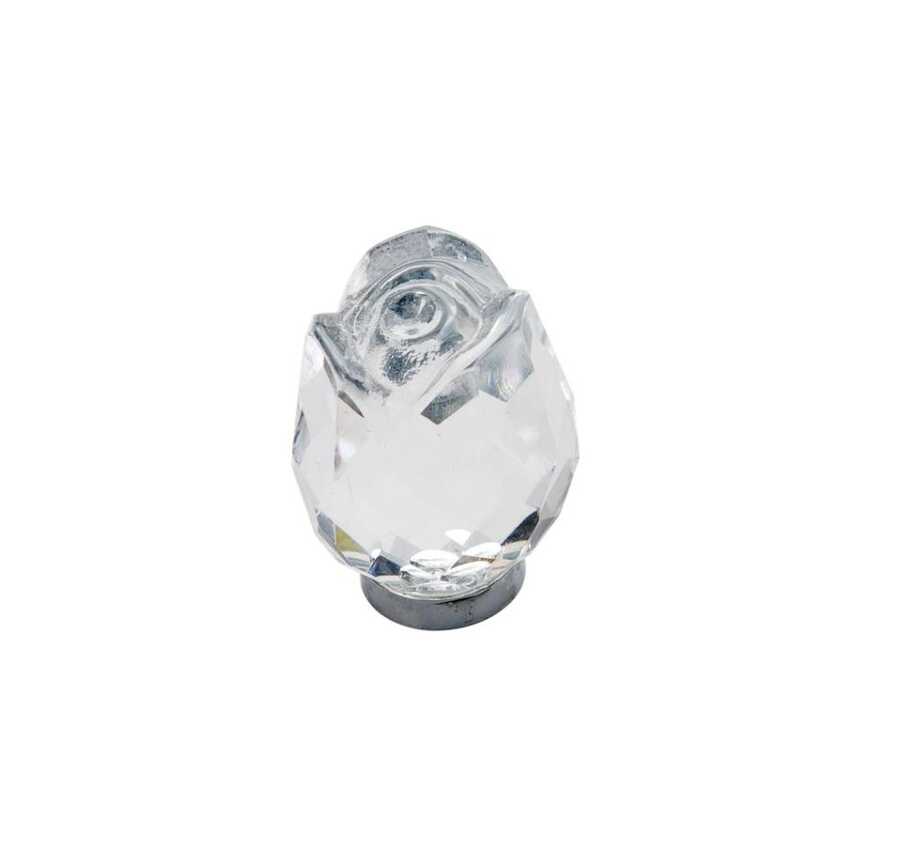 Gül Düğme Şeffaf KROM 30mm