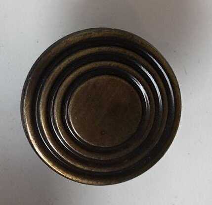 Halkalı Düğme Kulp Antik Sarı